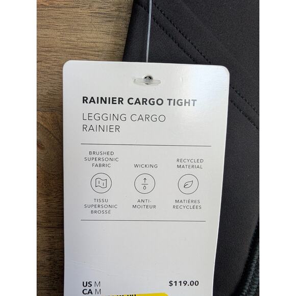 Athleta Rainier Cargo Leggings Womens Medium Black High Rise Tapered Ankle Zip - Picture 4 of 4